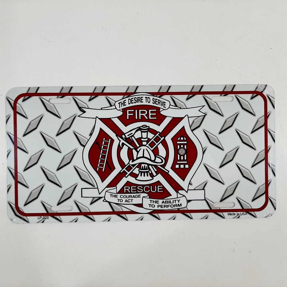 Fire Rescue Dept License Plate Department Tag 6"x1